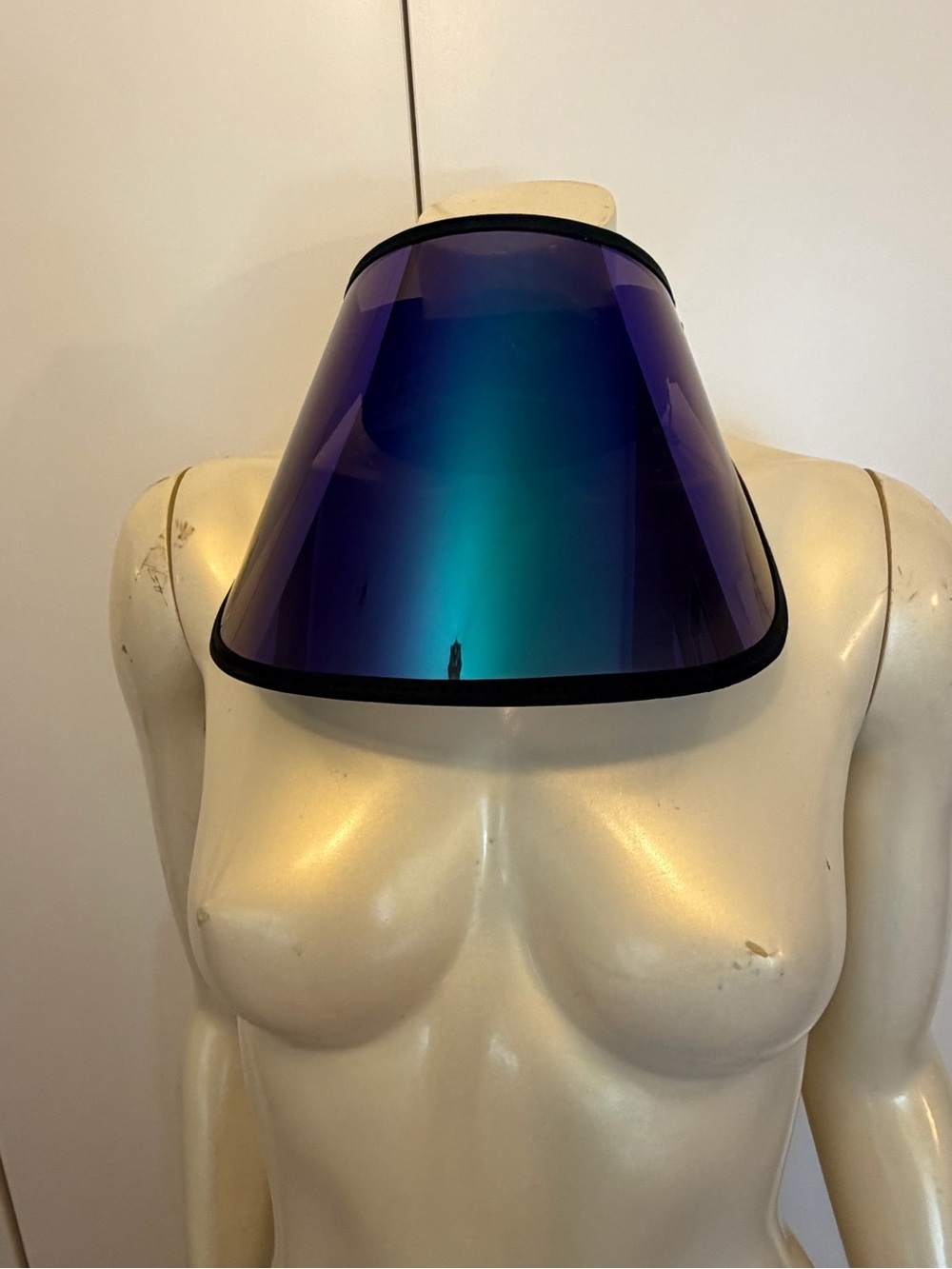 Blue stone sun shields Iridescent Blue Face Visor - Women Accessories